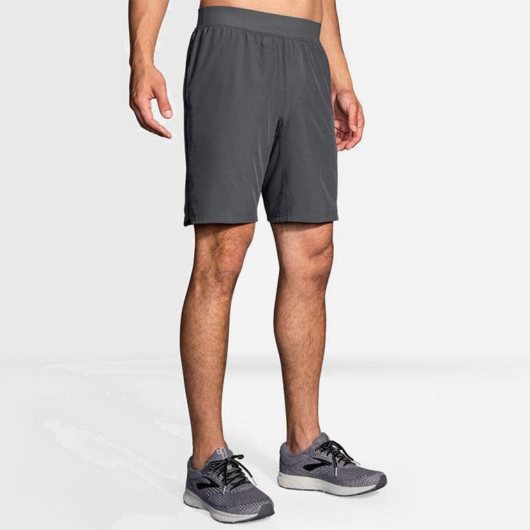 Brooks Equip 9 Israel - Men's Running Shorts - Grey (95170-JQBA)